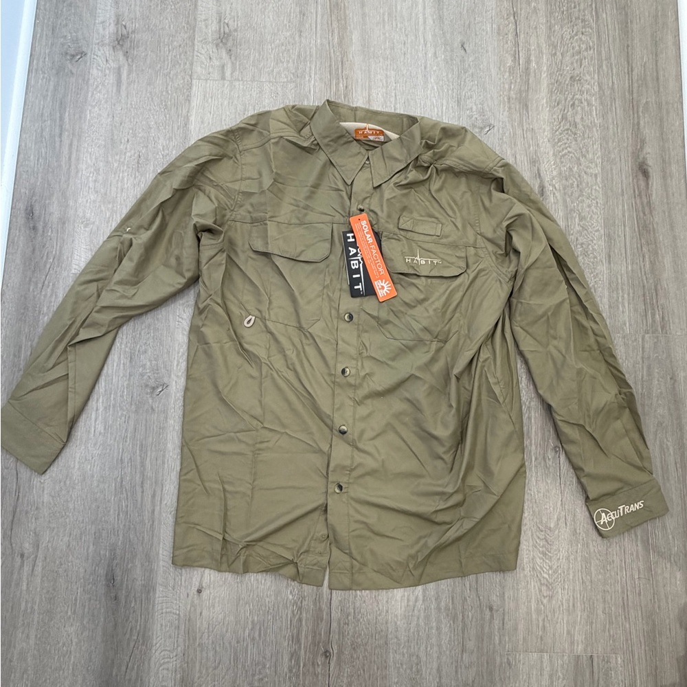 Men's Khaki Casual Button Down Shirt